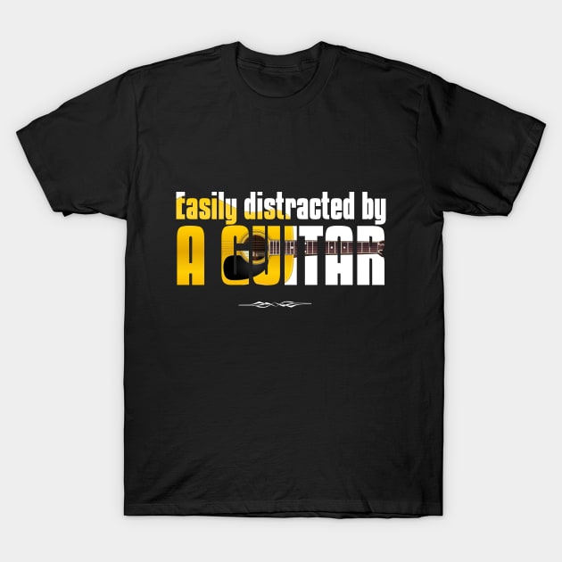 Easily distracted by a guitar T-Shirt by Dess